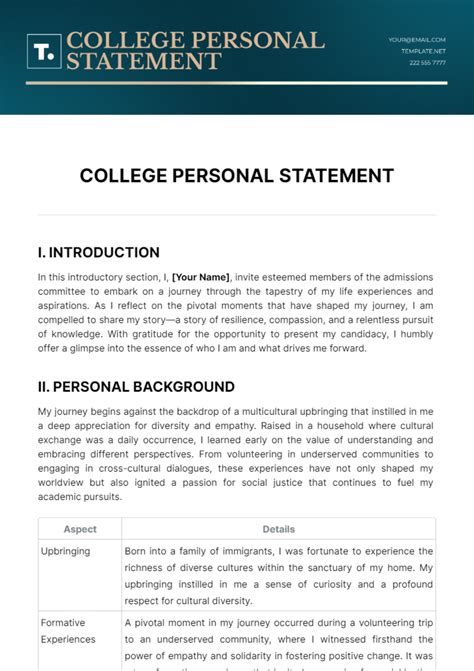 things to include in a personal statement for college