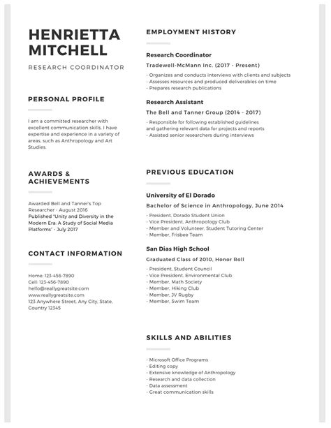 things to include in an academic cv