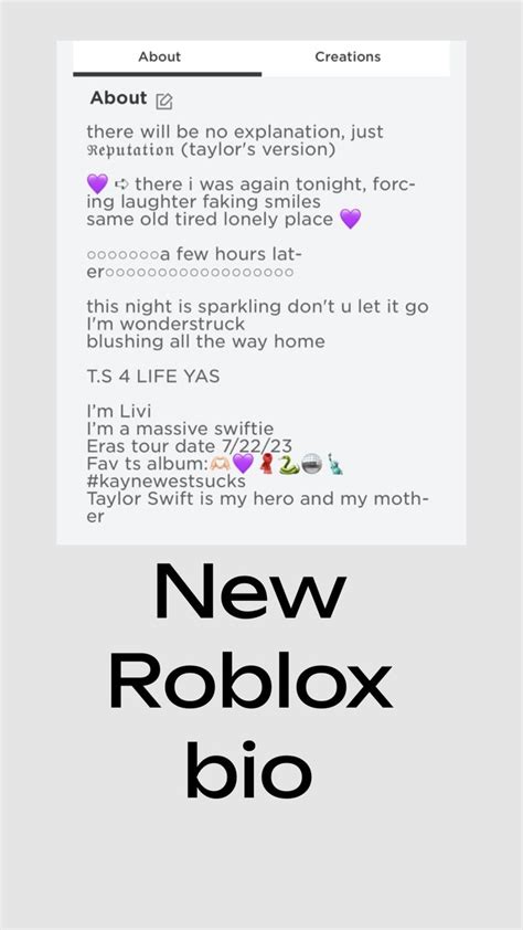things to put in your roblox bio