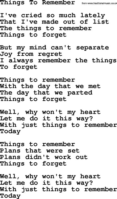 things to remember song