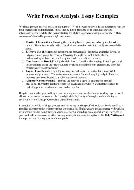 things to write a process analysis essay on