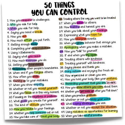 THINGS YOU CAN CONTROL Empowering Quotes for Daily Affirmations