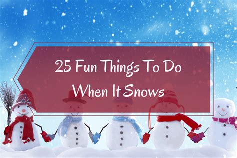 two people on skis with the text 25 fun things to do when it snows