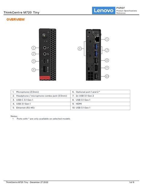 thinkcentre m720 tiny spec sheet