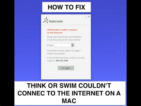 thinkorswim can’t connect to the internet