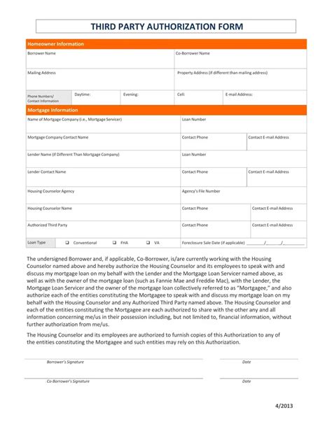 Third Party Authorization Generic Printable Form