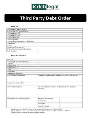 third party debt order fee