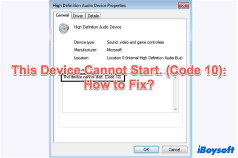 This Device Cannot Start Code 10 Status Device Power Failure Camera