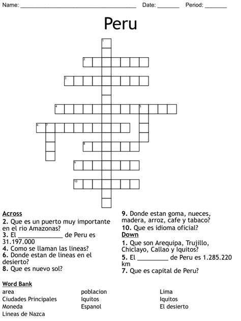 this in peru crossword