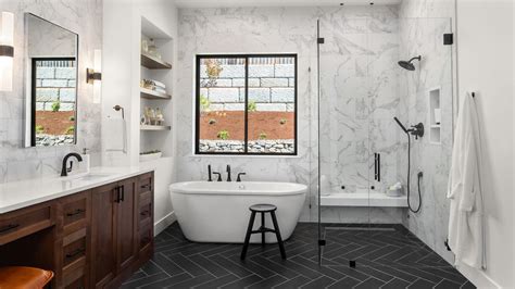 Revitalize Your Bathroom With Decorative Tile Border Over Bathtub And Giving Natural Touch Using