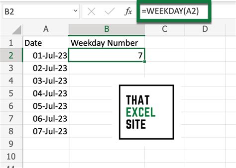 this week formula excel