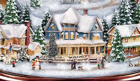 Thomas Kinkade White Christmas Snow Globe Schneekugel Weihnachten Schneekugel