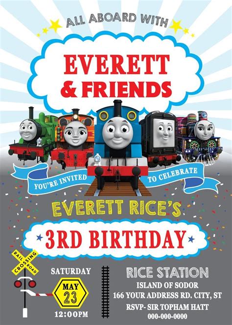 Thomas the Train Birthday Invitation Thomas Invitation Etsy