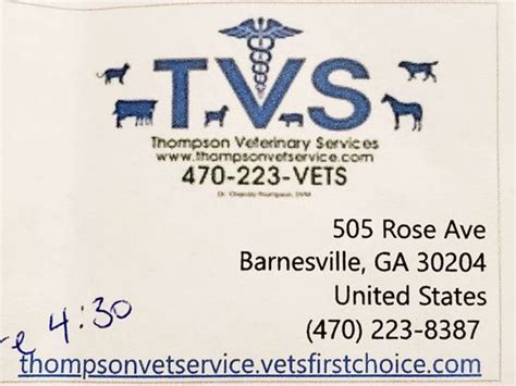 thompson veterinary services barnesville ga