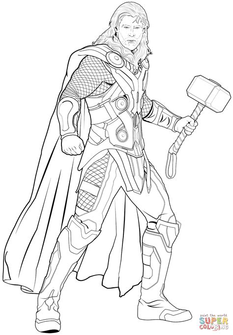 Thor Coloring Pages Printable: A Fun And Creative Activity For Kids And Adults