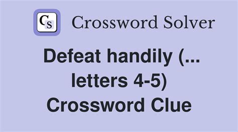 Latest Thorough Defeat 4 Letters Updated