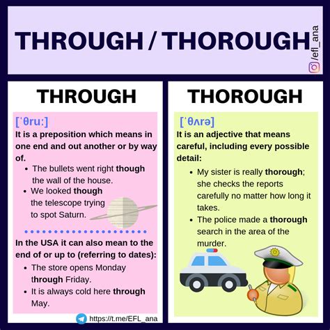 thorough meaning in english with example