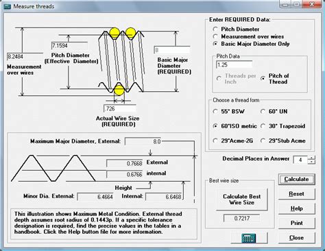 Thread Measurement Calculator