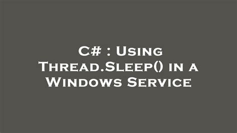Thread Sleep In Task C#
