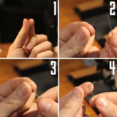 Threading A Needle With Floss