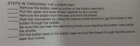 Threading The Lower Part Of Sewing Machine Brainly