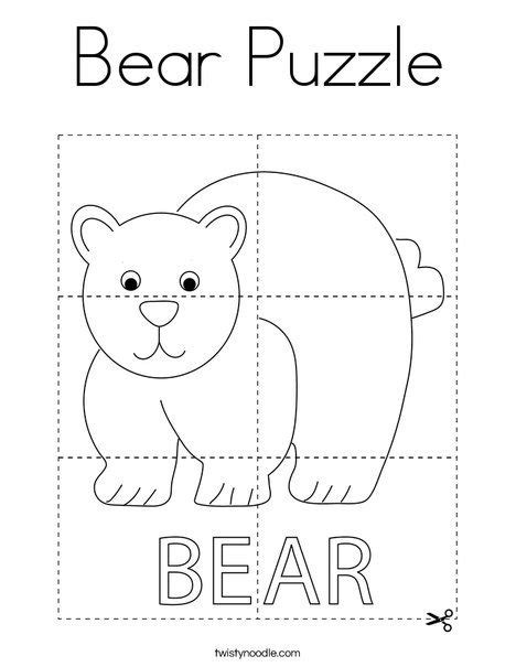 Three Bear Puzzle Printable
