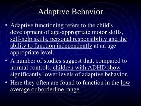 three components of adaptive behavior are