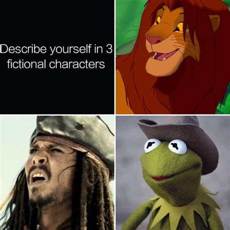 My 123 Cents Describe yourself in 3 fictional characters