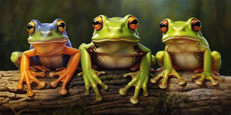 Three Frogs On A Log