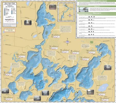 Three Lakes Chain Of Lakes Map