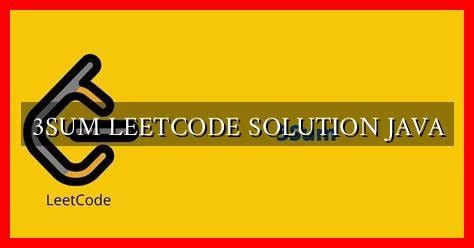 three sum leetcode solution java