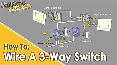 Single light between 3 way switches (power via switch) How to wire a