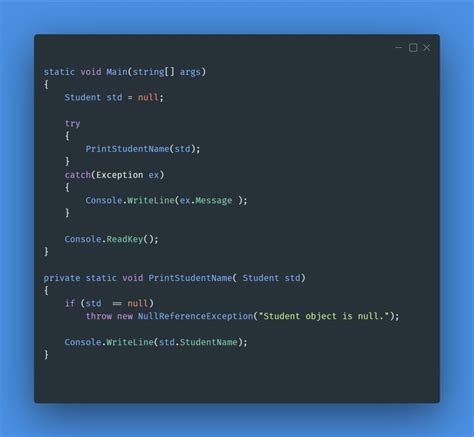 Threw Exception In C#