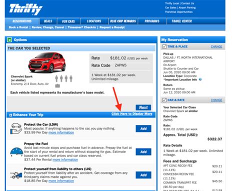 thrifty car rental blue chip sign up