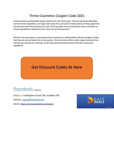 Thrive Cosmetics Coupon Code 2020