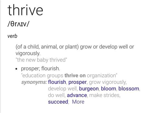 thrive meaning in english with example