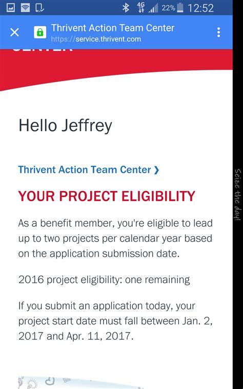 thrivent action team project application