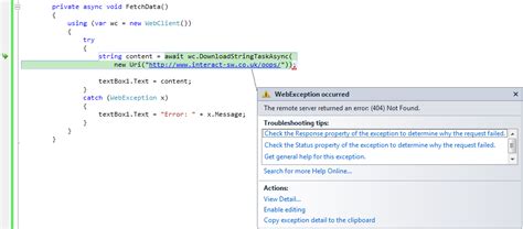 Throw Async Exception C