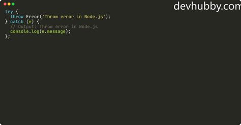 Throw Custom Error Object Js