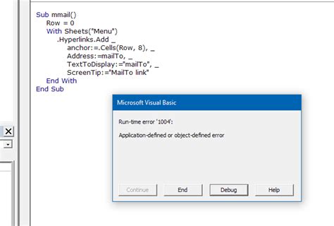 Throw Error Excel Vba