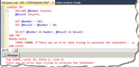 Throw Error In Catch Block Sql Server
