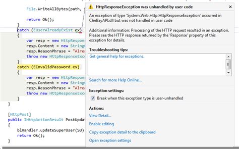 Throw Exception C  Api