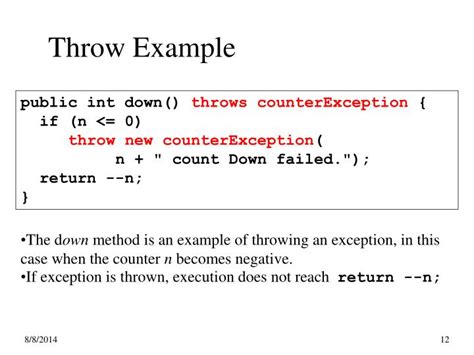Throw Exception In Method