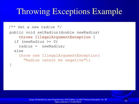 Throw Exception Runtime Error