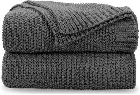 Throw Grey Knitted