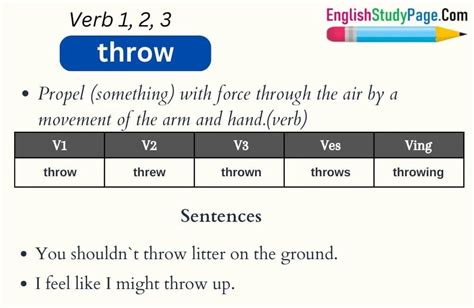 Throw Ka Verb Form