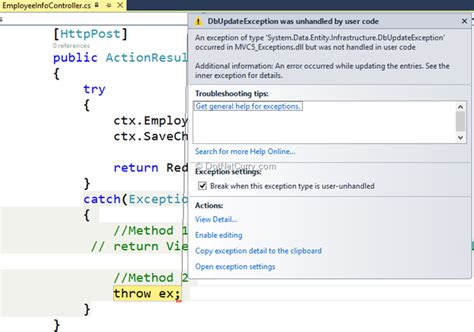 Throw New Exception C Mvc