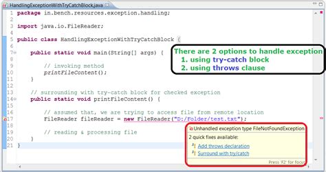 Throw New Exception In Try Block Java
