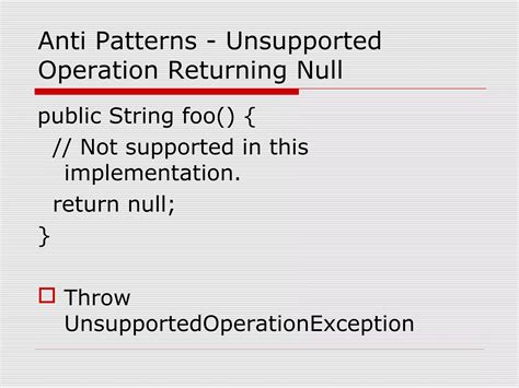 Throw Unsupportedoperationexception Example