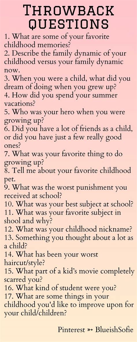 Throwback Questions To Ask